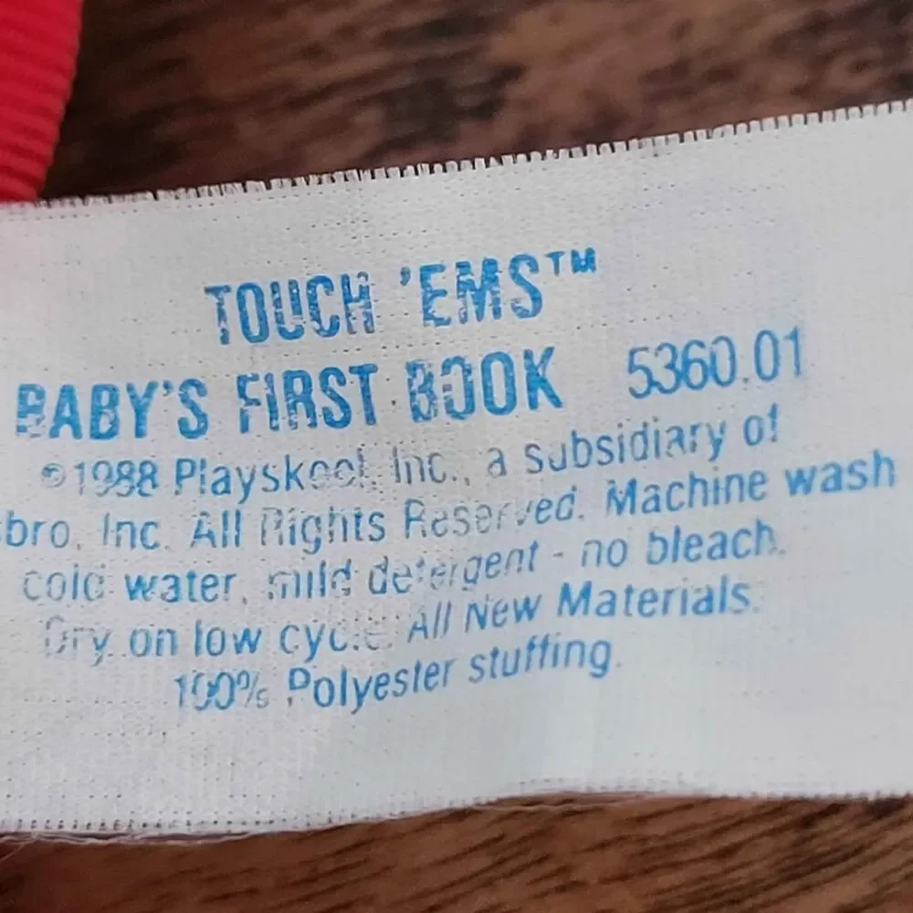Vintage 1988 PlaySkool Fabric Baby Book Baby's Playtime